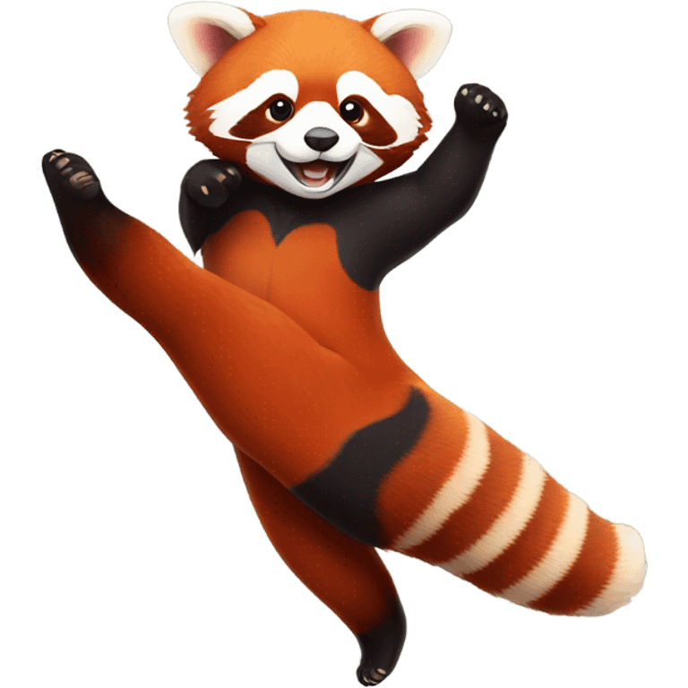 Red panda doing gymnastics emoji