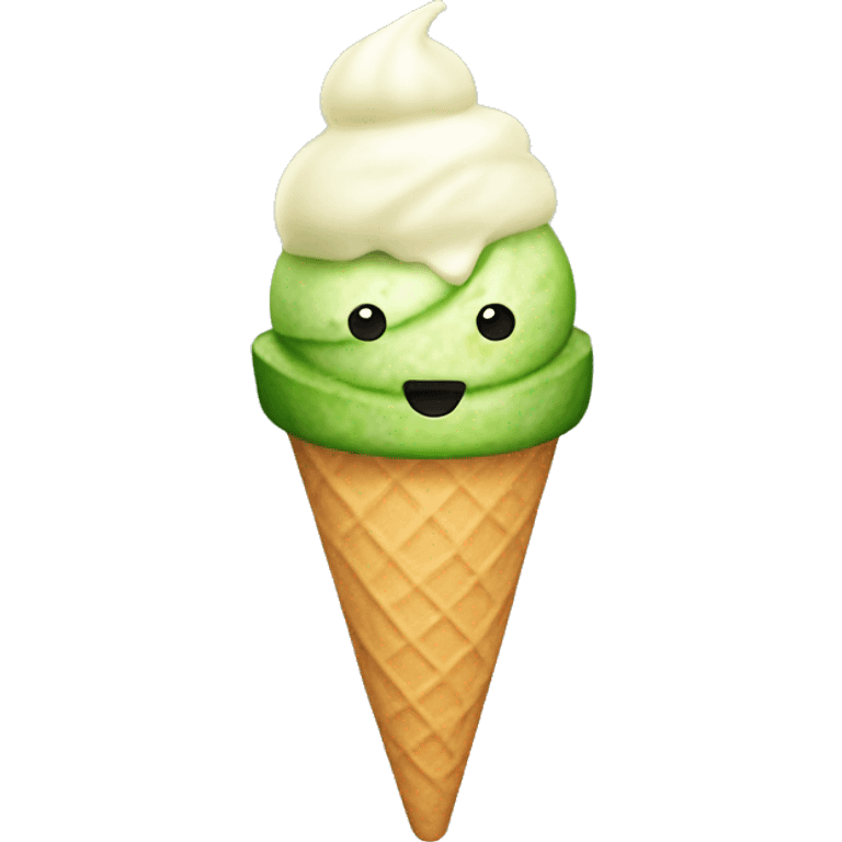 Ice cream with cucumber emoji