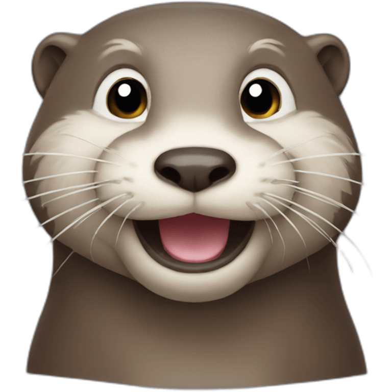 Otter happy face emoji