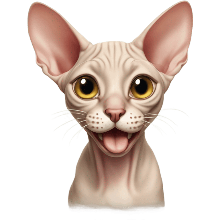 Sphynx cat laughing  emoji