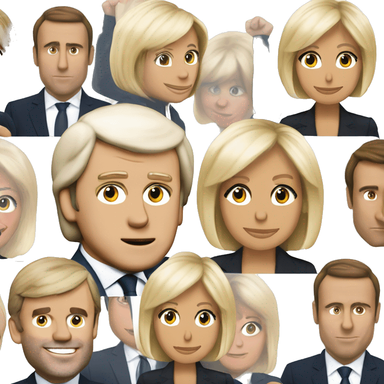 Macron embrasse Brigitte macron emoji