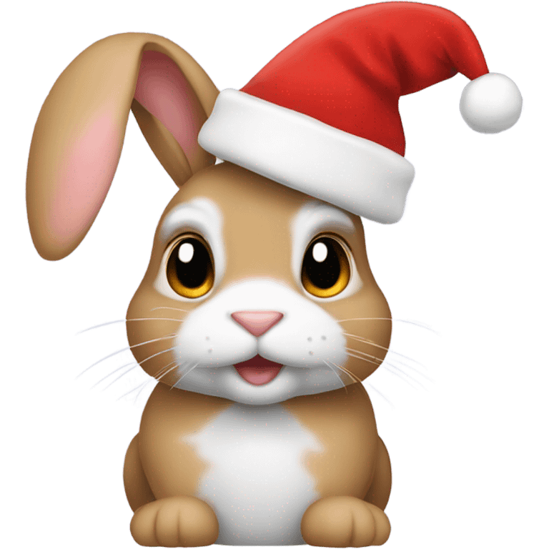 Bunny with Santa hat emoji