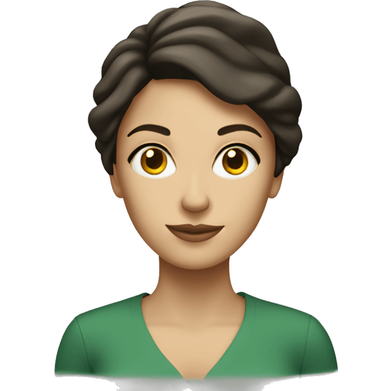 Brunette white woman with money emoji