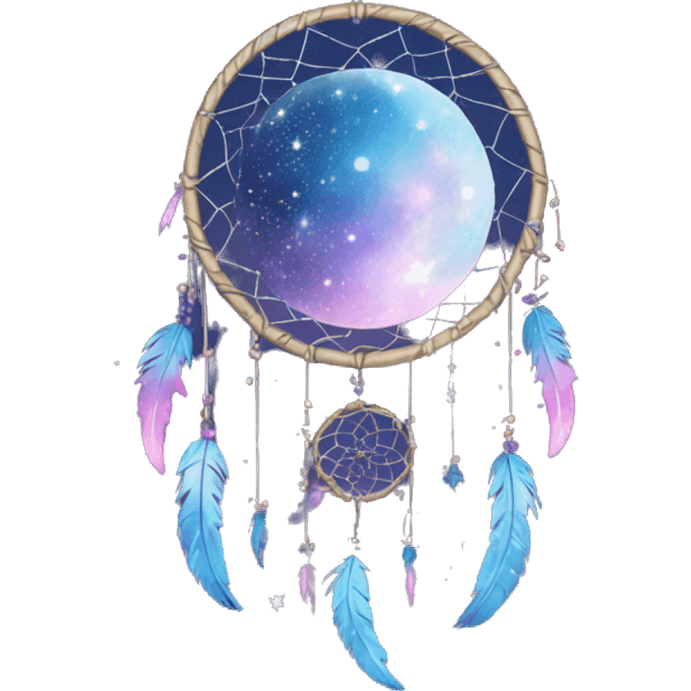 Sparkly moon-and-stars-galaxy-dreamcatcher emoji