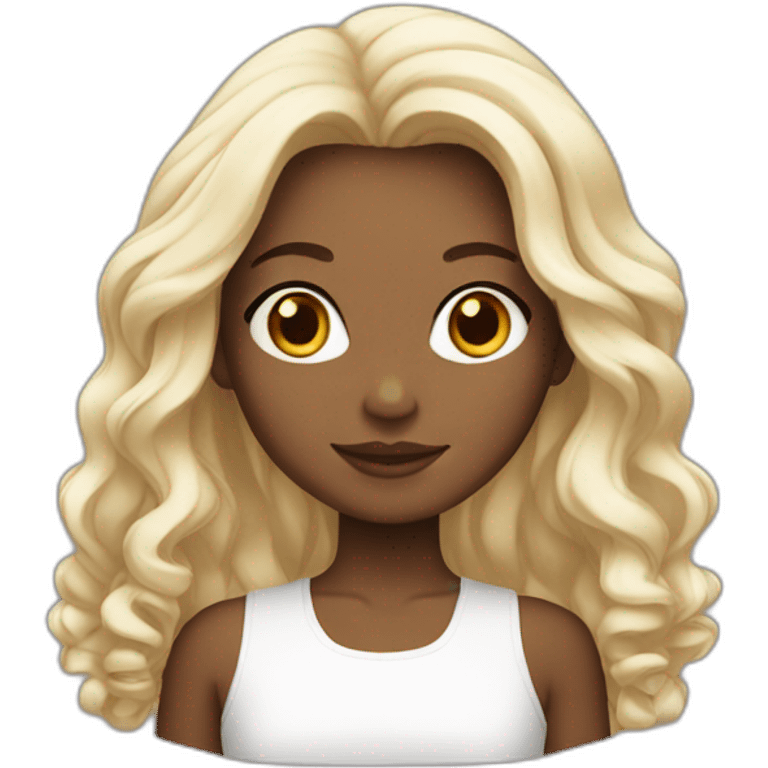 fille blanche cheveux marron emoji