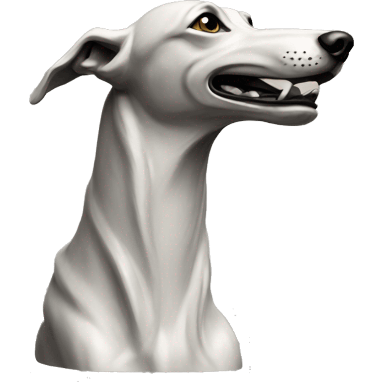 Greyhound arched howling statue emoji