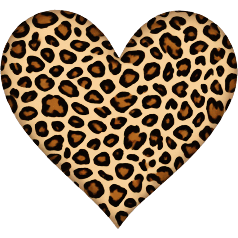 leopard print heart   emoji