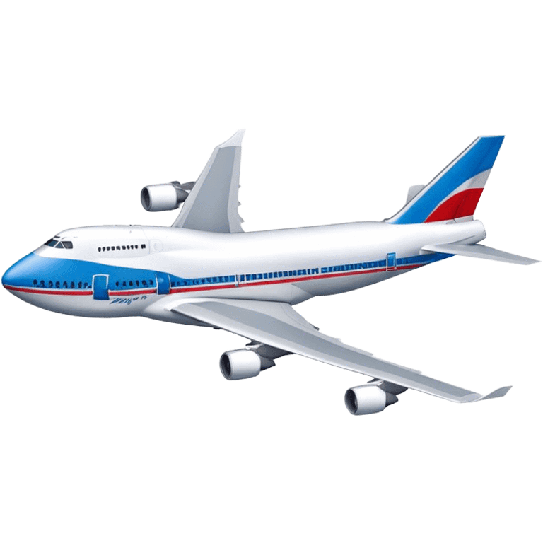 Boeing 747 - Boeing (Model Year: 2020) (Iconic colour: White with red and blue) emoji