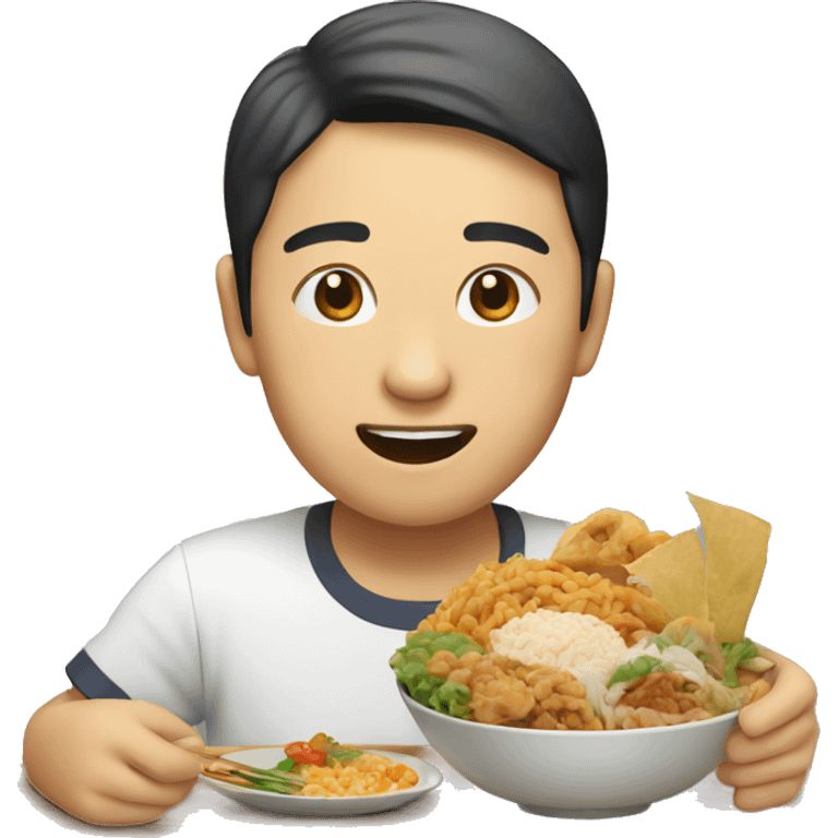 Asian eating food emoji