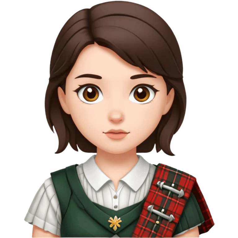 Brunette girl wearing kilt emoji