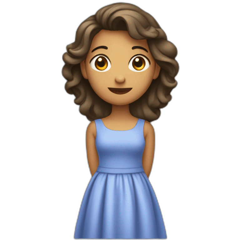 femme qui hausse les épaules en robe emoji