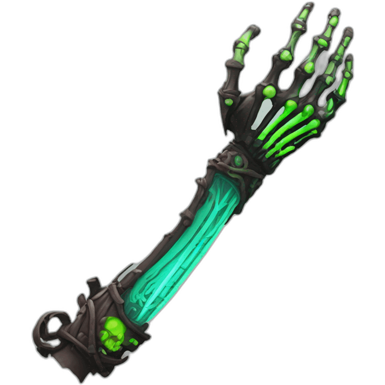 Neon Zombie skeleton fox pirate prosthetic arm  emoji