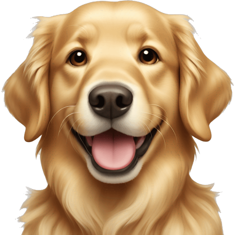 Happy golden retriever red emoji