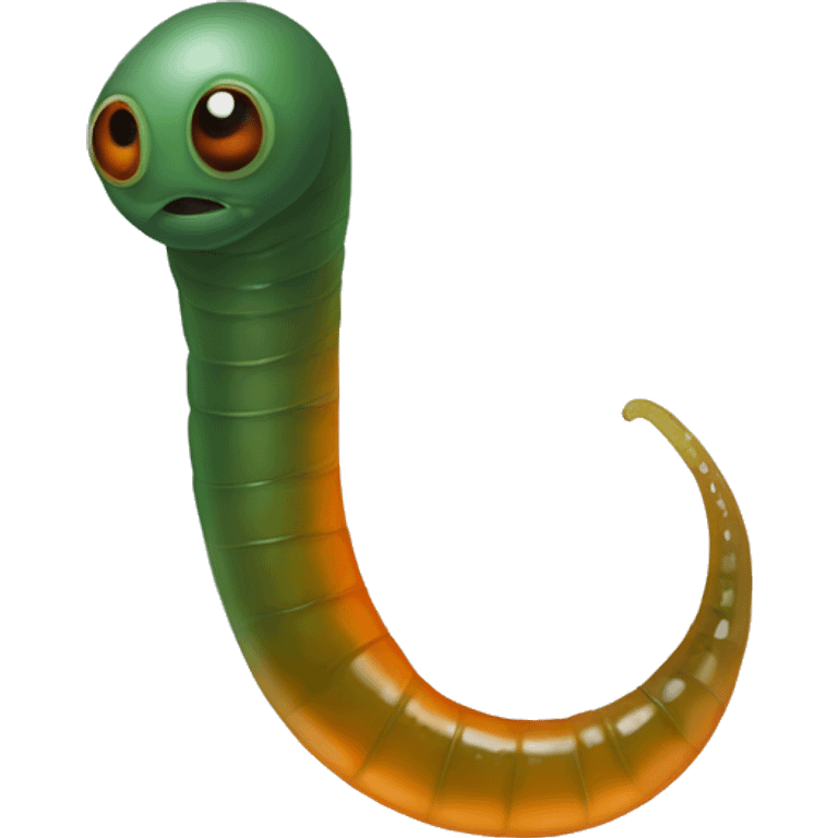 Eight-eyed Dark green and orange medicinal leech with oral suction and caudal suction emoji