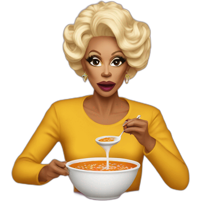 rupaul eating soup emoji