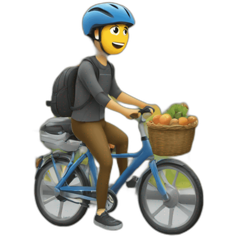 Personne sur un vélo qui cabre emoji