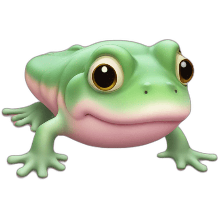 Pink beluga whale frog emoji