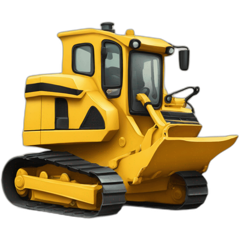 A bulldozer giving birth to a baby bulldozer emoji