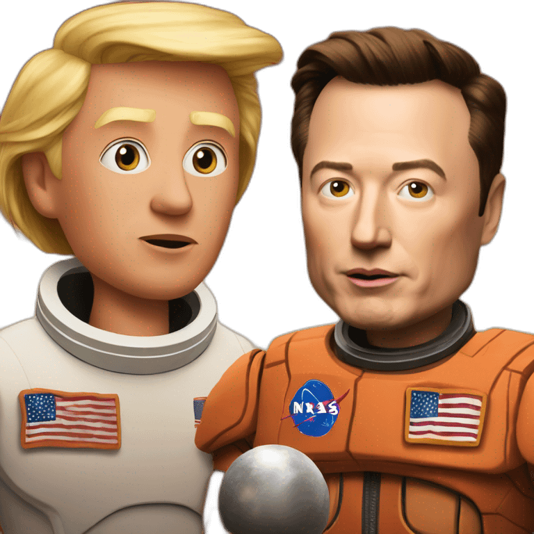 trump and musk on mars emoji