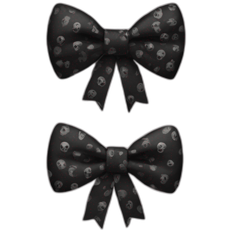 black with skull pattern bow emoji