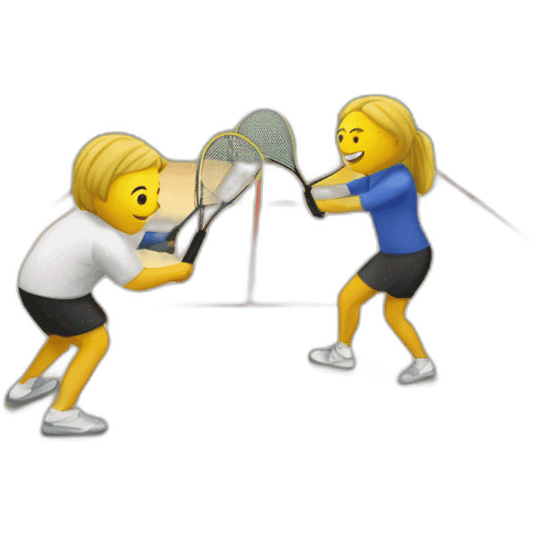 Squash room with 2 persons playing squash emoji