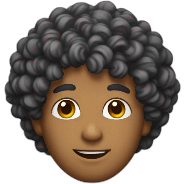 Gorrino with curly hair emoji