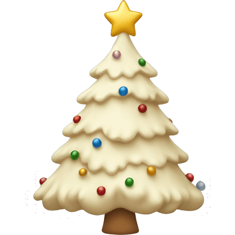 Cream colored Christmas tree emoji