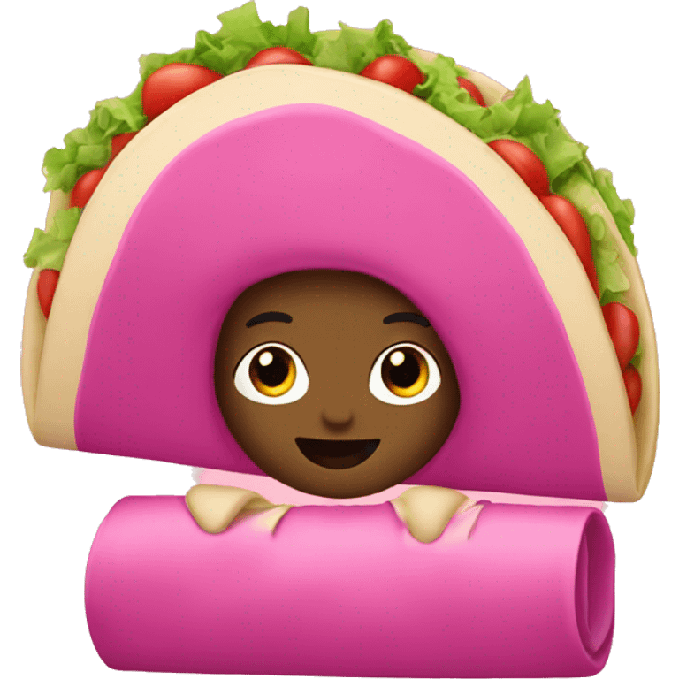 A pink taco emoji