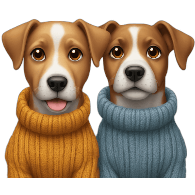 two dogs in a circle wearing wool sweaters emoji