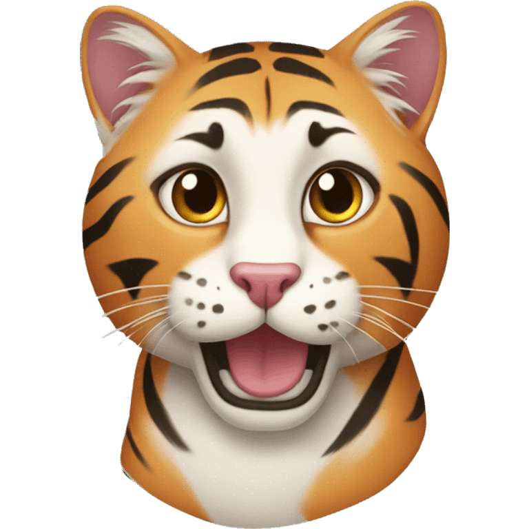 a cat mixed with a tiger emoji