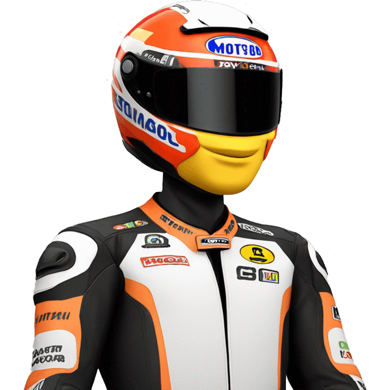 MotoGP racer. Motorcycle emoji