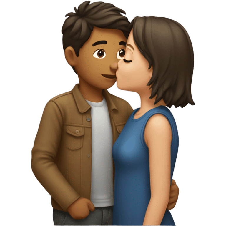 a girl kissing a boy emoji