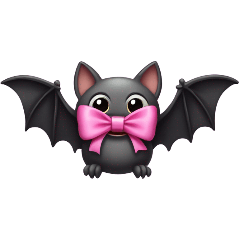 Bat with a pink bow emoji