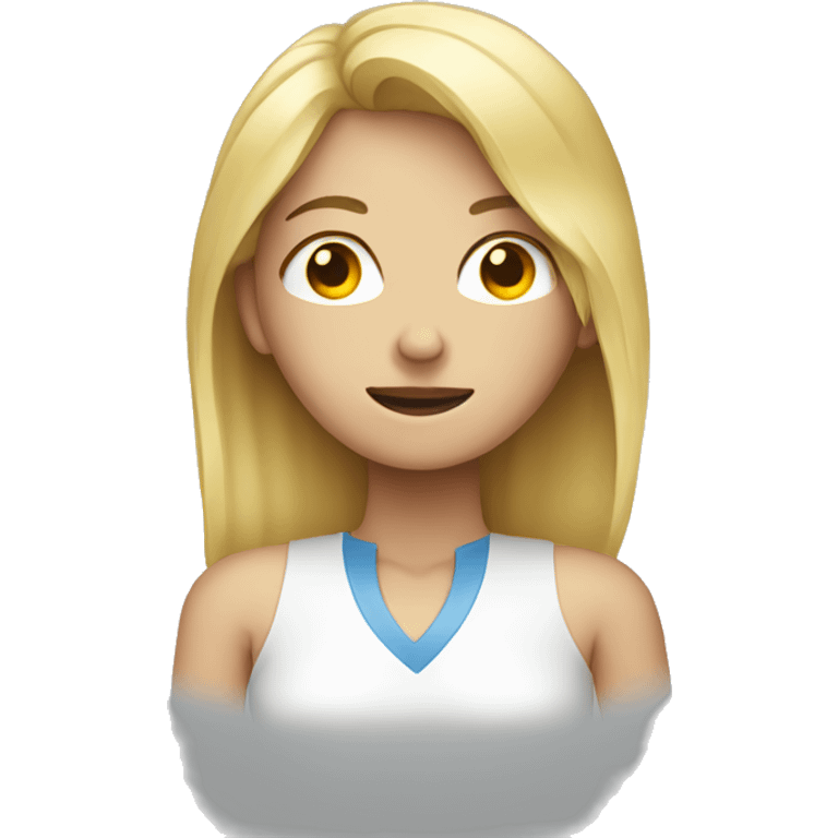 Blonde woman with back pain emoji