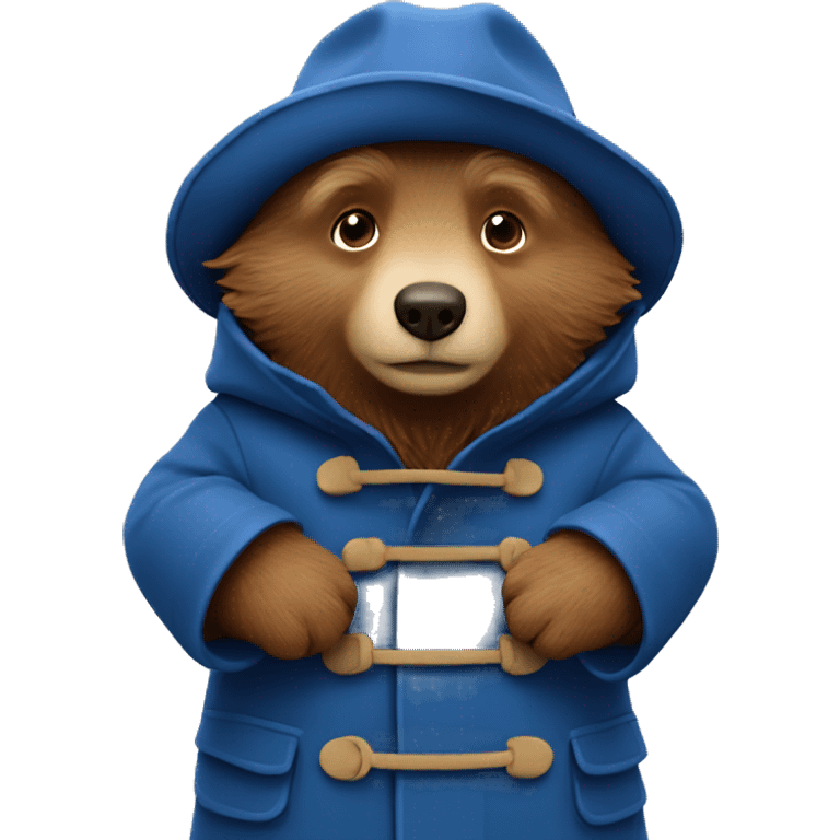 paddington bear wearing blue coat emoji