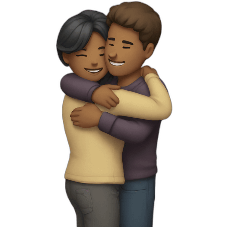 Male female hug love emoji