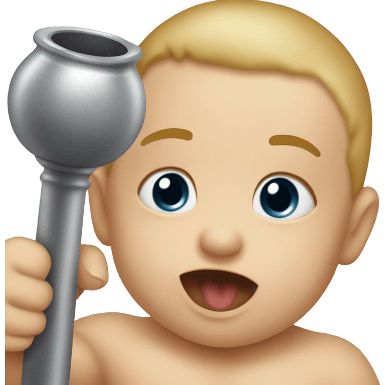 baby holding a plunger emoji