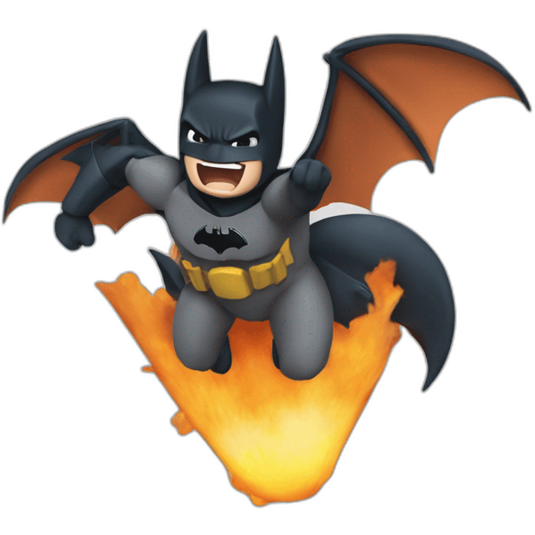 batman flying on top of a charizard emoji