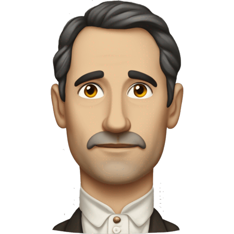 European 40 years old writer of the early 20th century, with dark hair, without mustache emoji