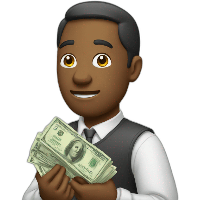 a money holding money emoji