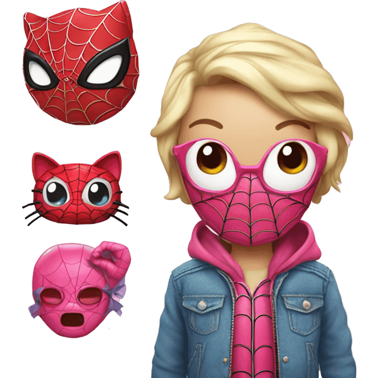 pink spiderman hellokitty emoji