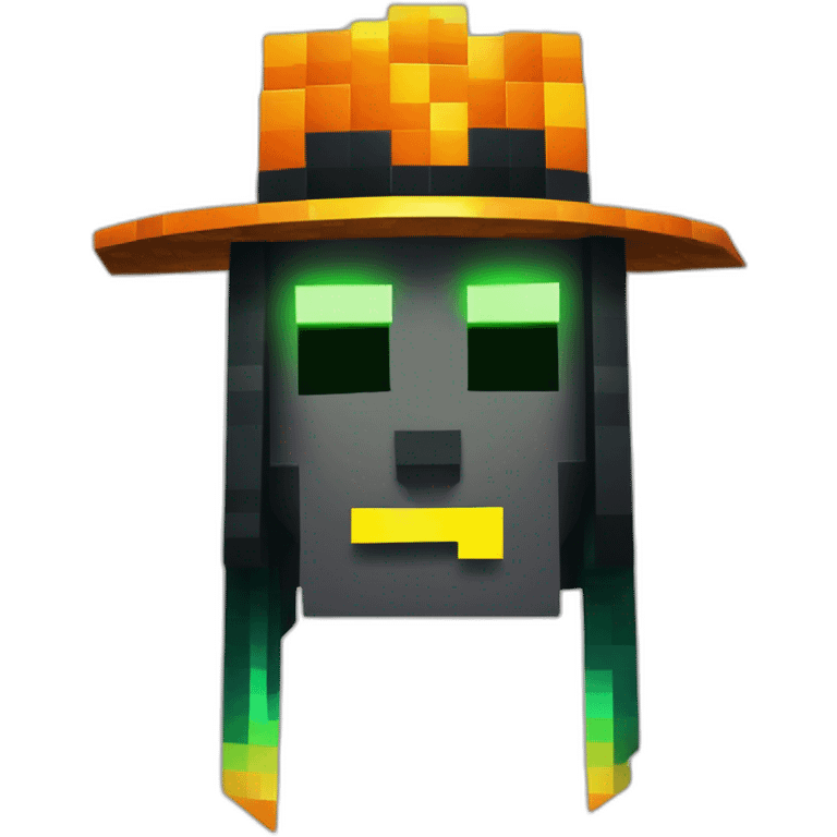 Pixel Minecraft Fedora Halloween Head Diamond Obsidian Emerald Flame Shiny Glow Reward Legendary Unique Epic Mystery emoji