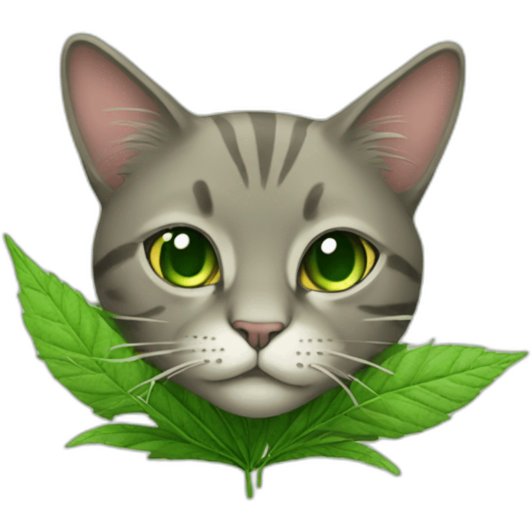 Weed cat emoji