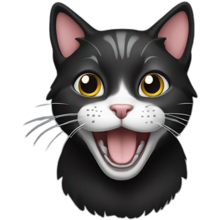 cat black happy emoji