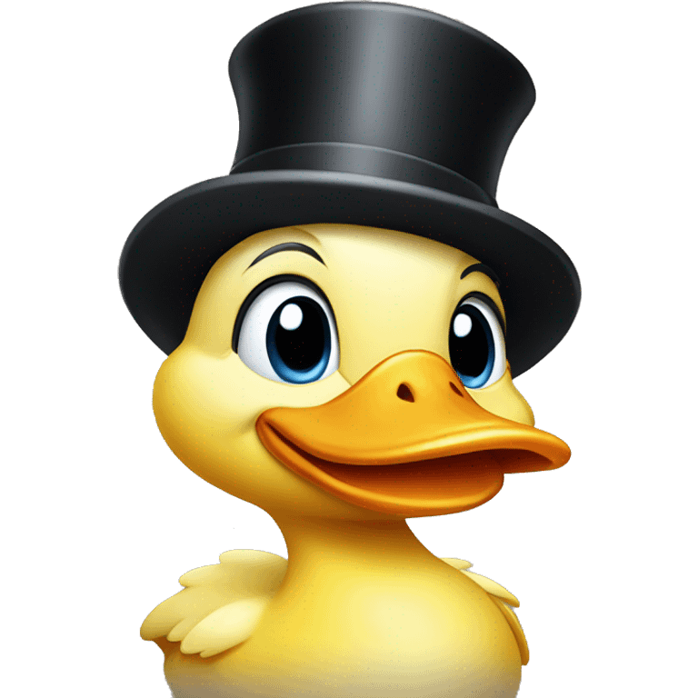 Duckling wearing top hat  emoji