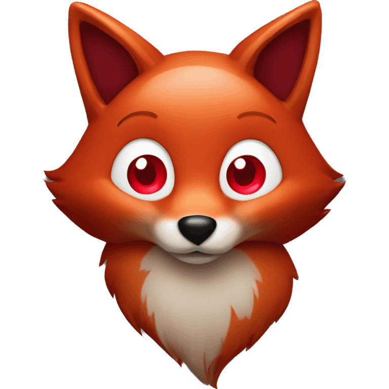 dark red fox face with tiny red heart instead of eyes emoji