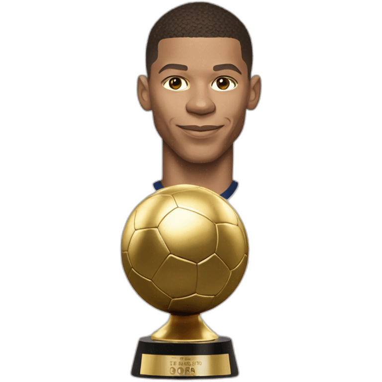 Mbappé tient le ballon d'or emoji