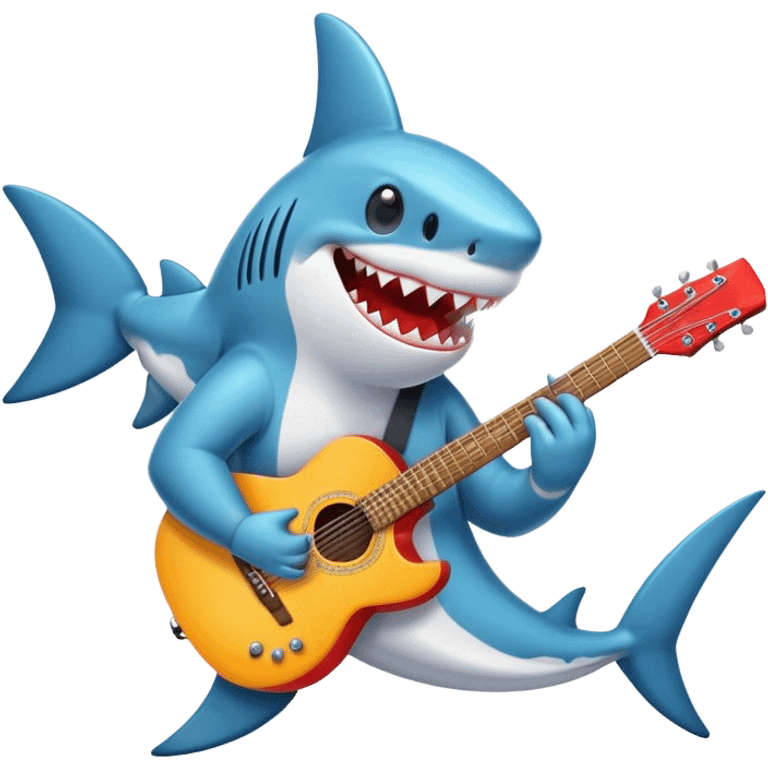 Shark playing guitar emoji