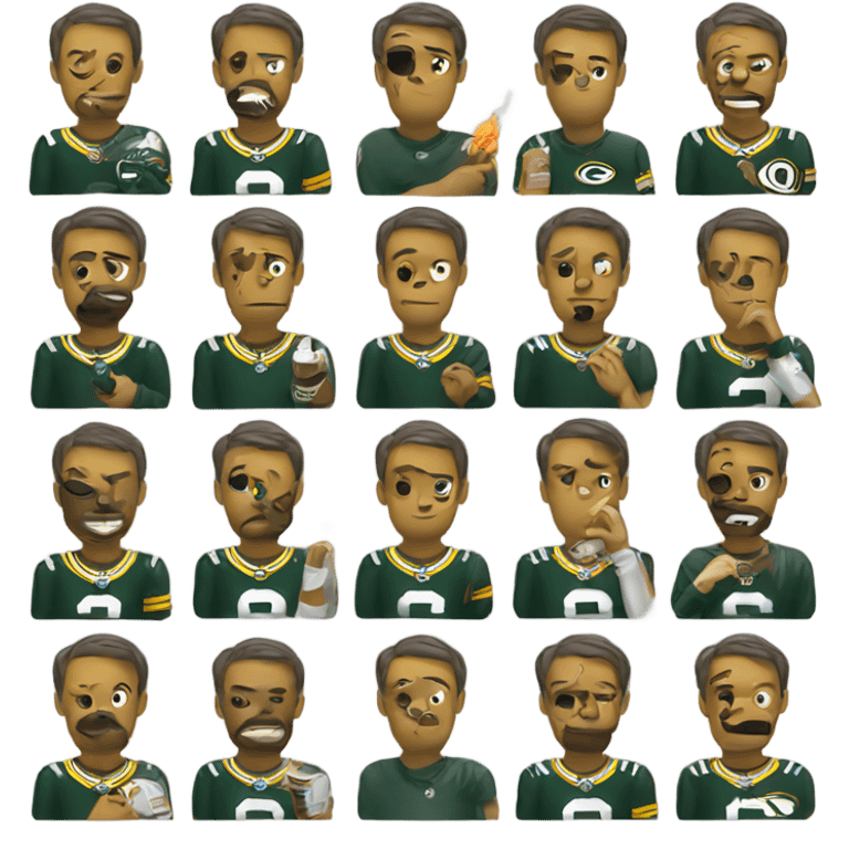 Packers fan smoking emoji