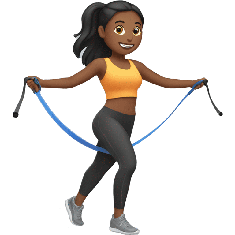 woman using resistance band emoji